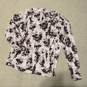 Vince Camuto Floral Tie Neck Blouse NWOT